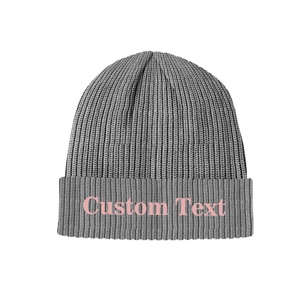 Custom Text Knitted Hat Unisex Beanie Hat Winter Warm Cap for Adult