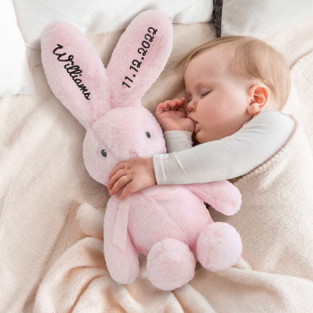 Custom Embroidered Bunny Personalised Long Ears Bunny Rabbit Easter Gift for Baby