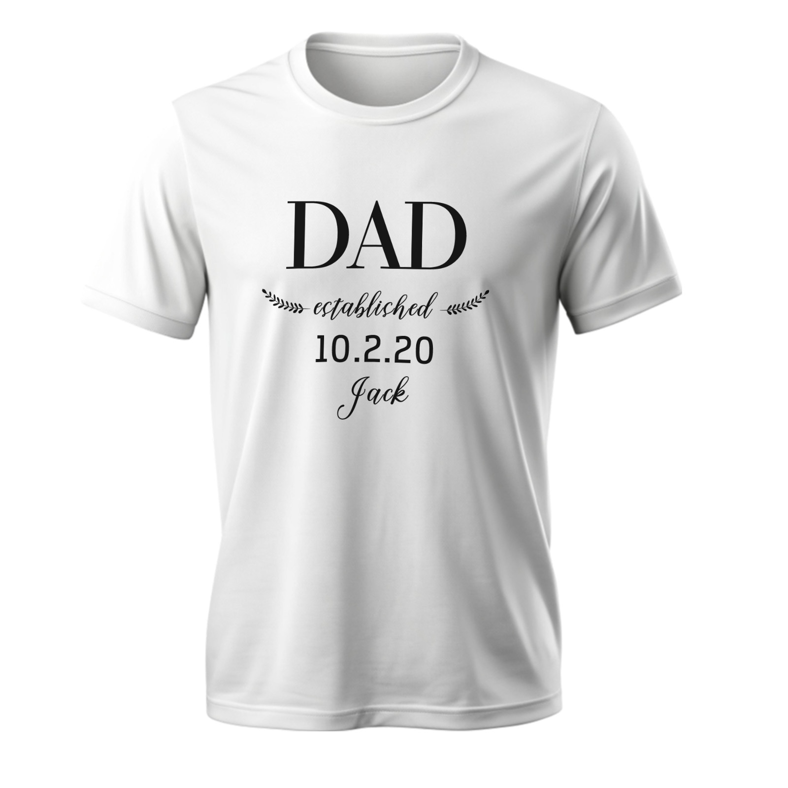 Personalized Daddy Established T-Shirt Father's Day Birthday Gift for Dad Grandpa