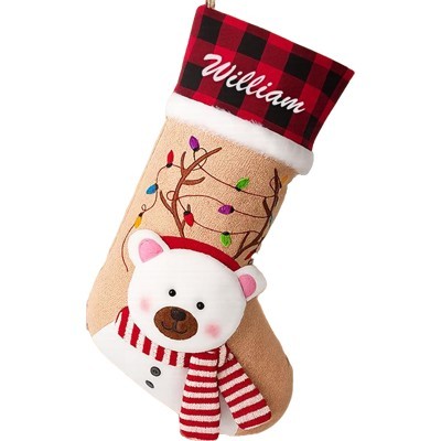 Custom Name Christmas Stocking Ornament Tree Decoration