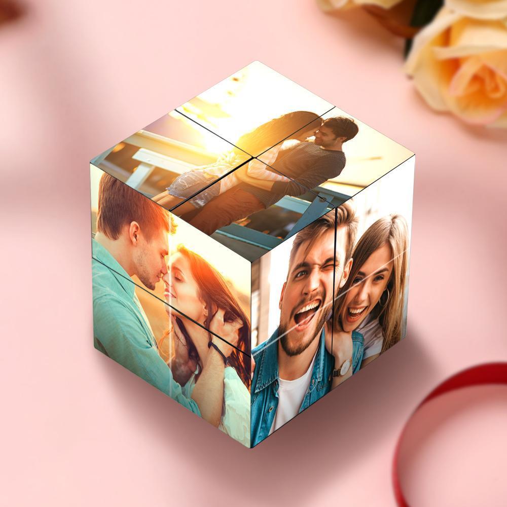 Custom Magic Cube Photo Cube Ring Box Rhombic Gifts