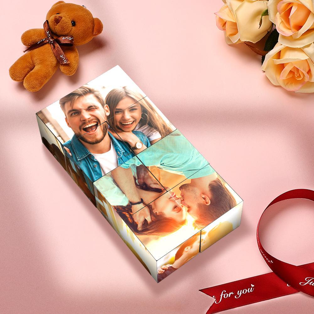 Custom Magic Cube Photo Cube Ring Box Rhombic Gifts