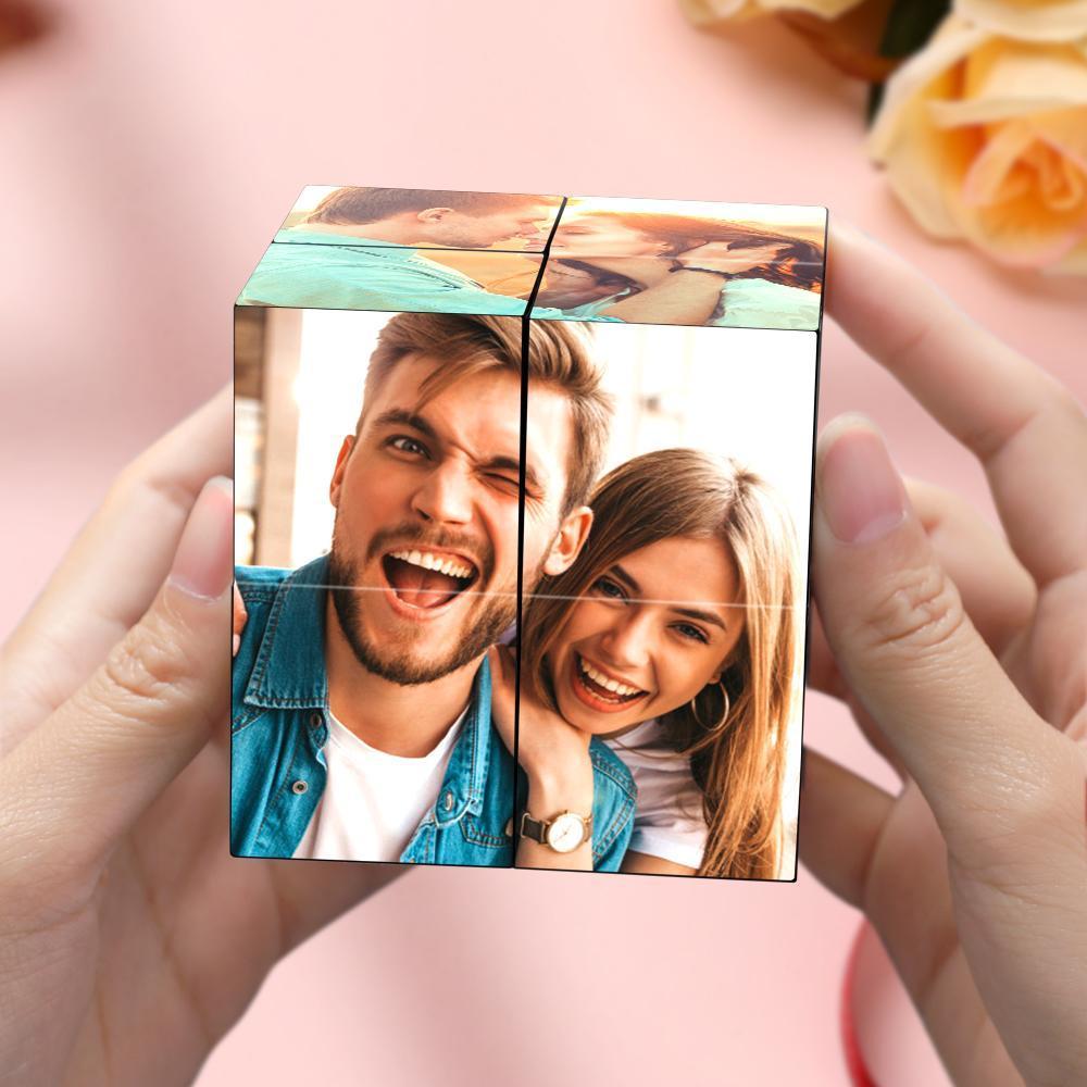 Custom Magic Cube Photo Cube Ring Box Rhombic Gifts