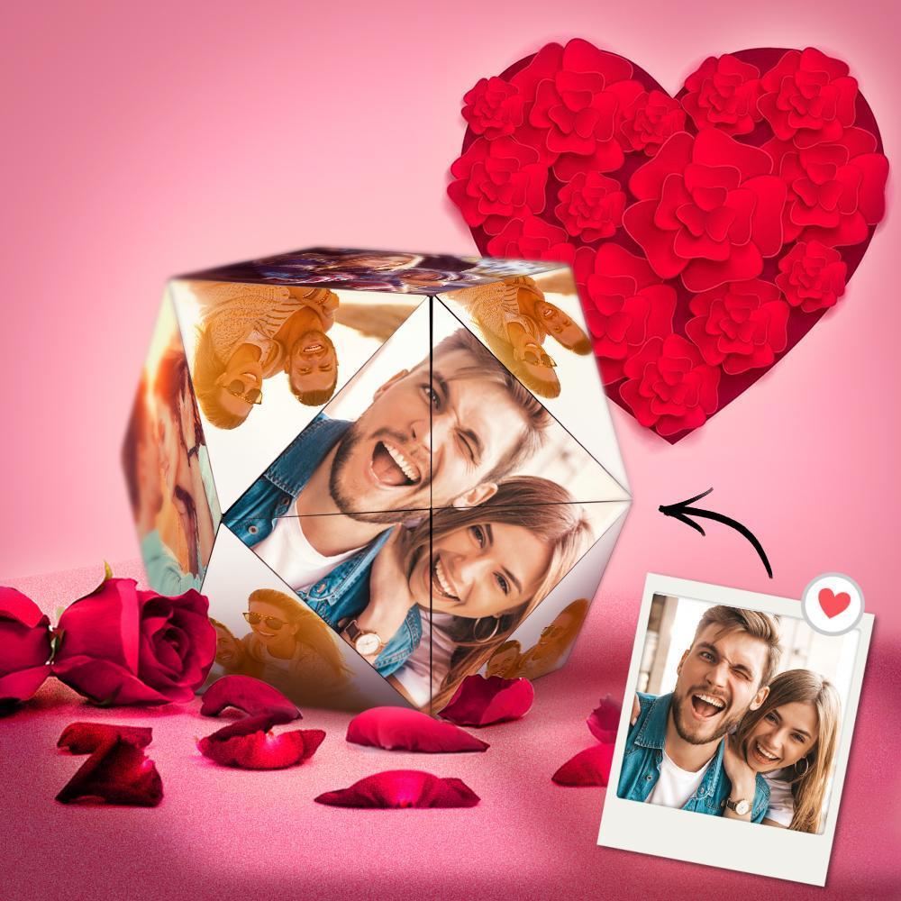 Custom Magic Cube Photo Cube Ring Box Rhombic Gifts
