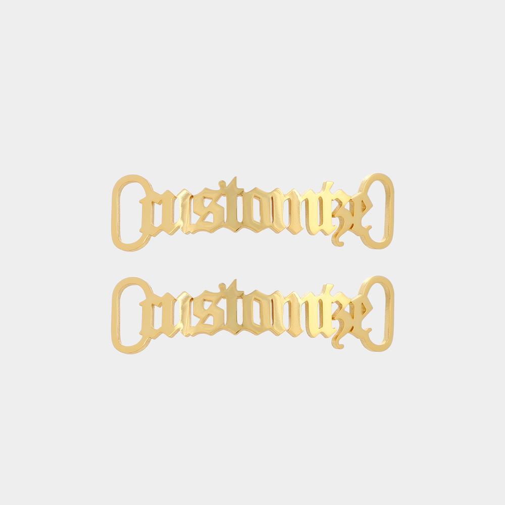 Personalized Name Metal Shoelace Charm Custom Shoe Buckle 1 pair