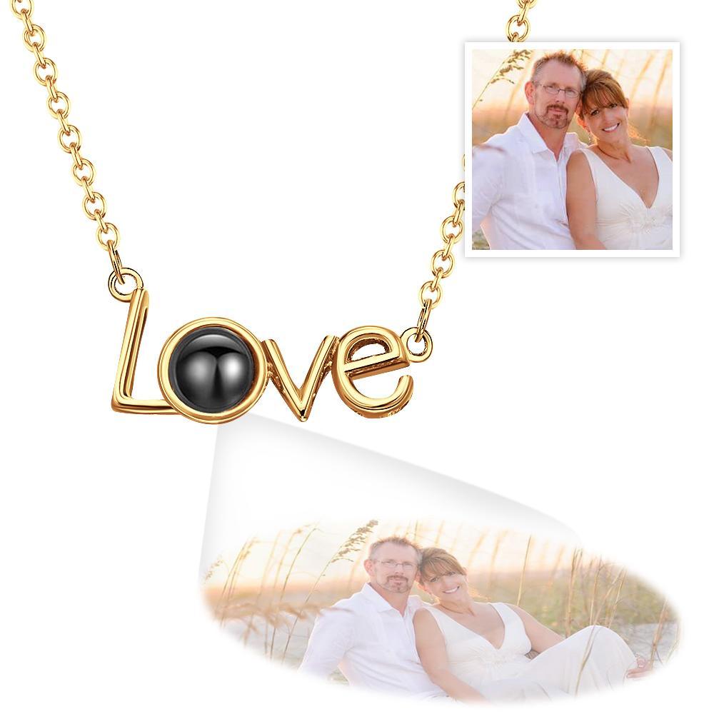 Custom LOVE Picture Projection Necklace 925 Sterling Silver