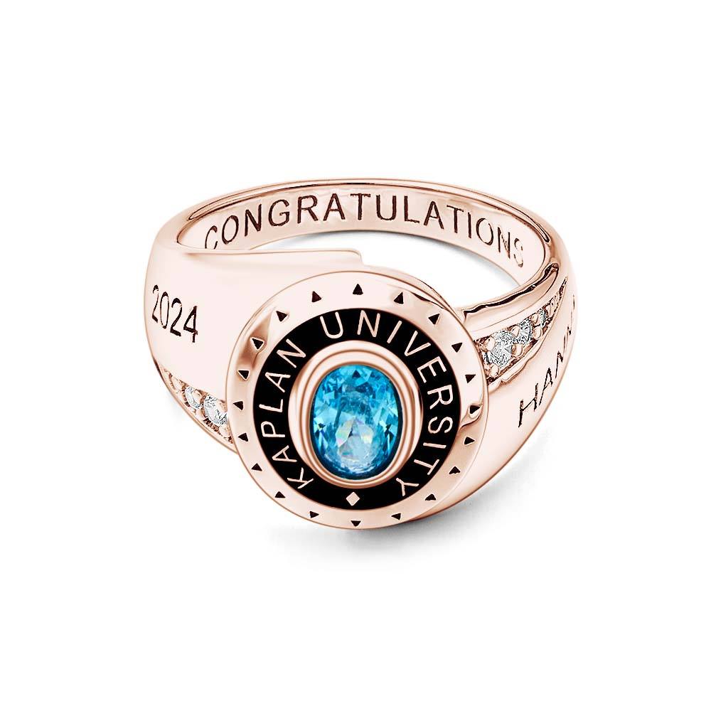 Personalized Birthstone Graduation Ring Graduation Gift for Class of 2024 Graduates
