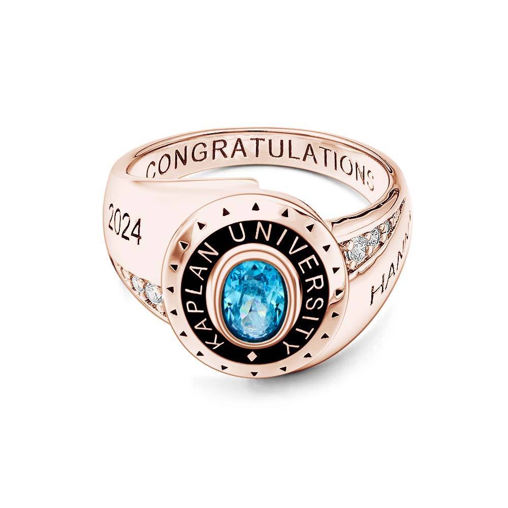 Personalized Birthstone Graduation Ring Graduation Gift for Class of 2024 Graduates