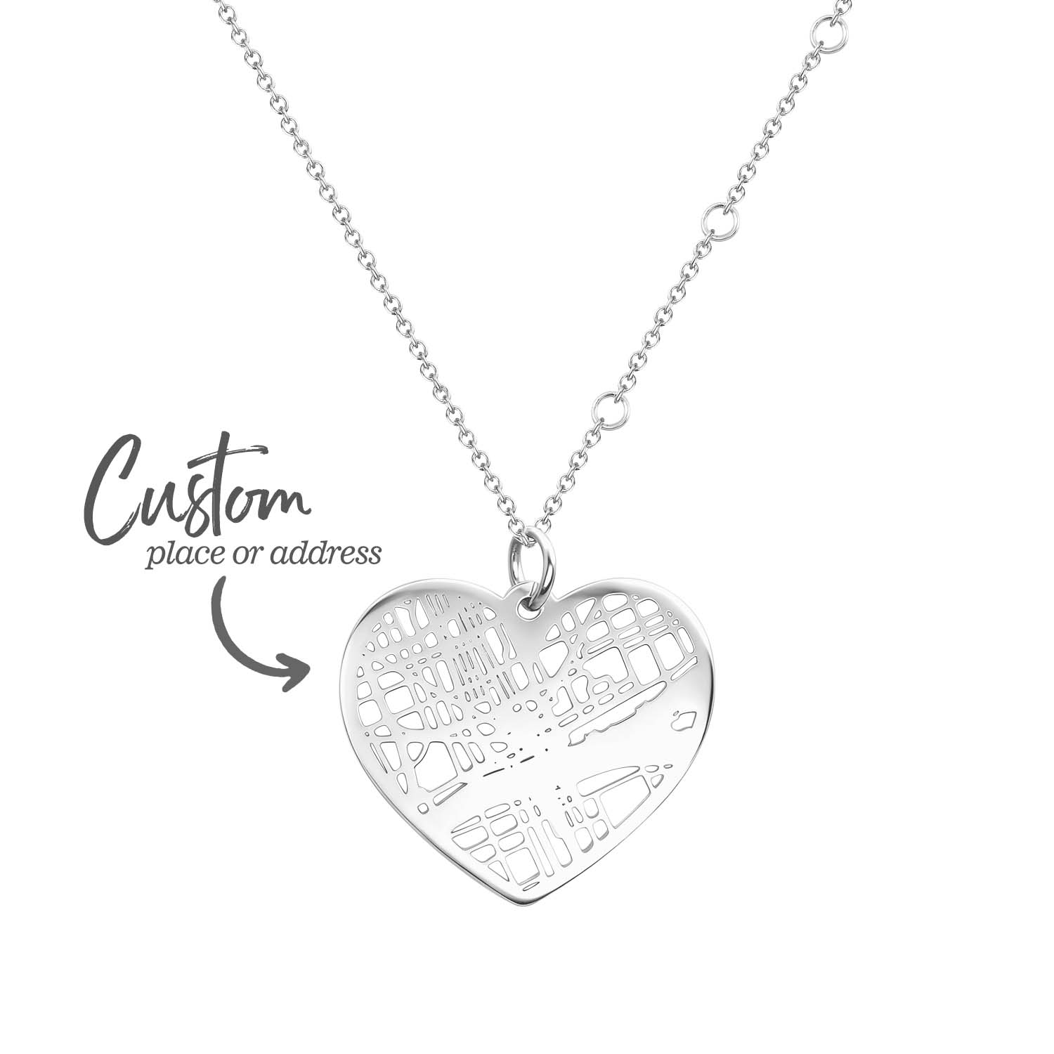 Custom Cherished Spot Map Necklace Valentines Gift for Her Anniversary Gift