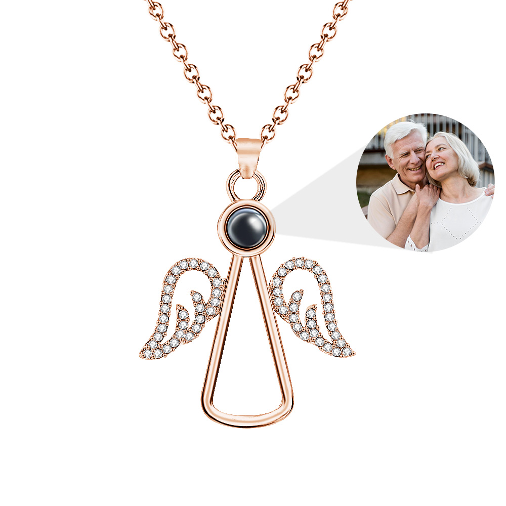 Personalized Photo Projection Necklace Angel Necklace Christmas Gifts