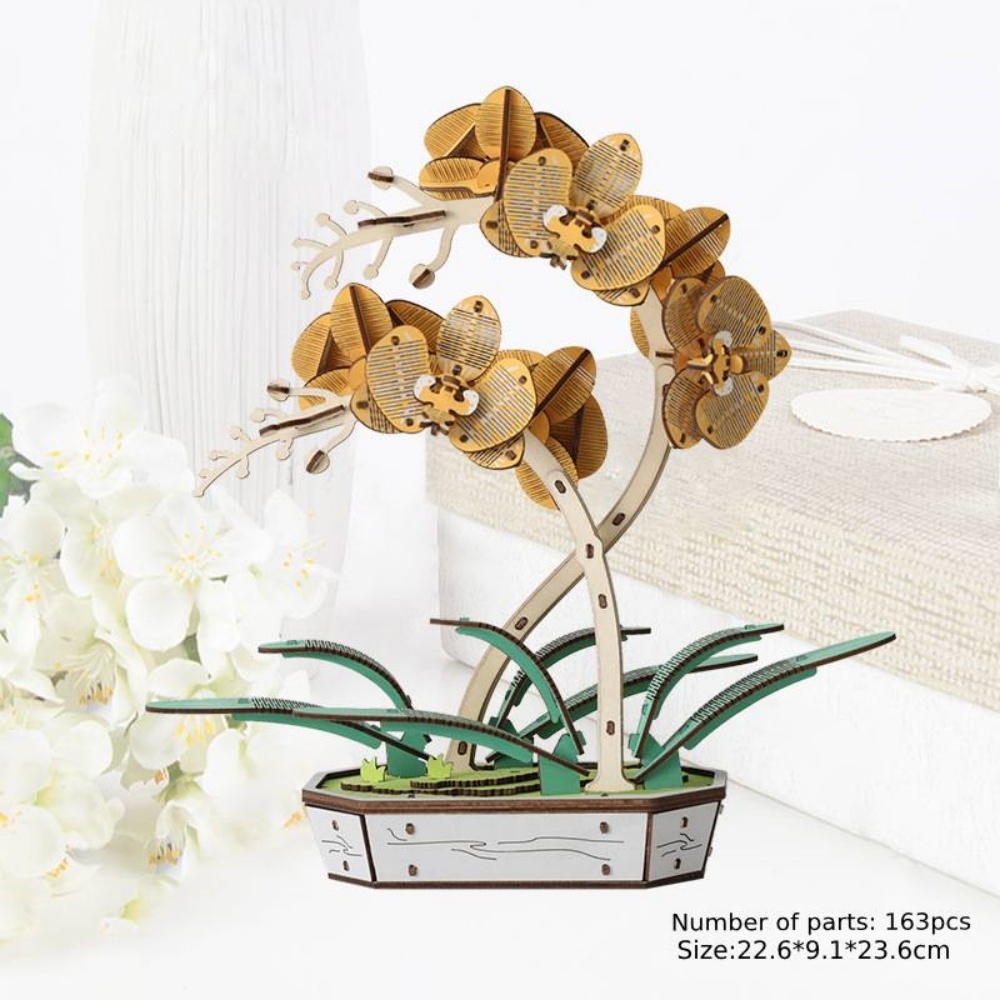 Hydrangea Phalaenopsis DIY Wooden Flower Puzzle 3D Puzzle Mother's Day Gift for Mum