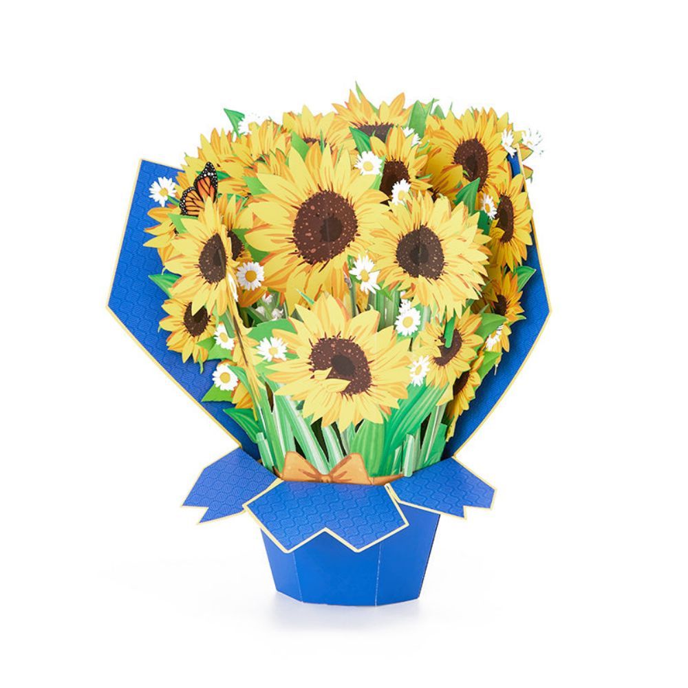 3D Creative Sunflower Bouquet Pop Up Greeting Card