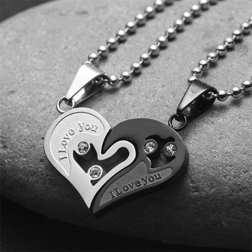 Personalized Couple Necklace Matching Cordate Necklaces for Couples Valentine's Gift for Lover