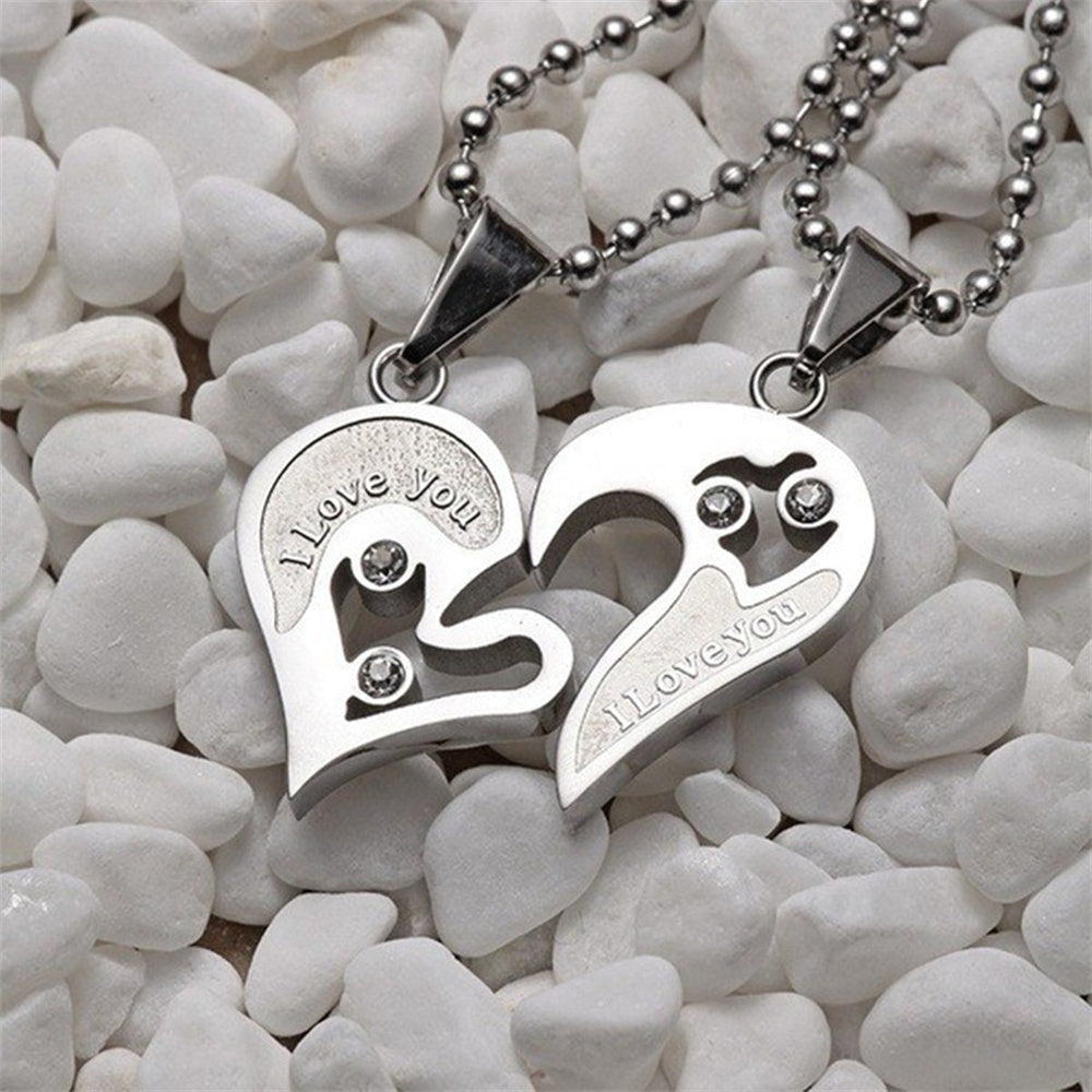 Personalized Couple Necklace Matching Cordate Necklaces for Couples Valentine's Gift for Lover
