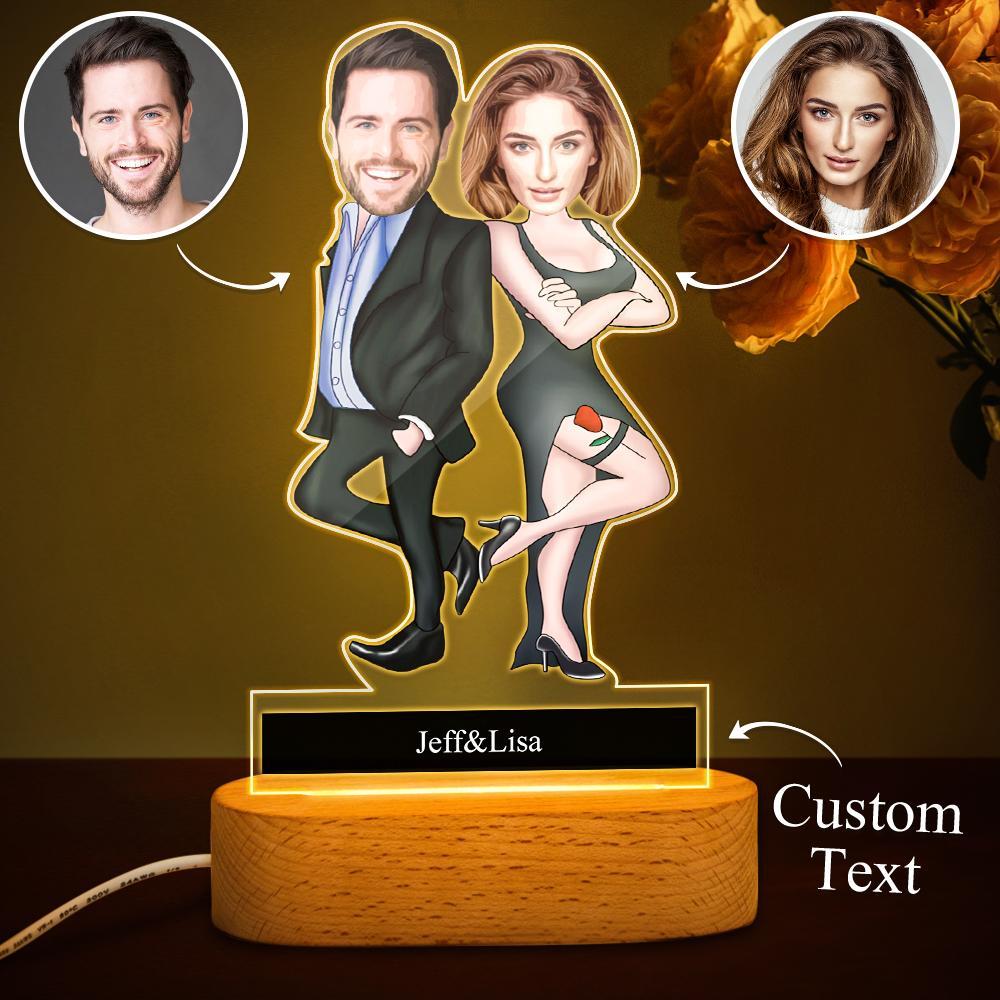 Customizable Biography Lettering Personalized Comic Night Light