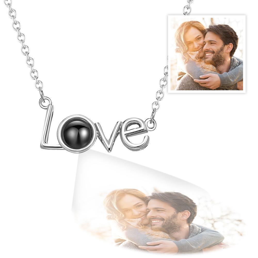 Custom LOVE Picture Projection Necklace 925 Sterling Silver