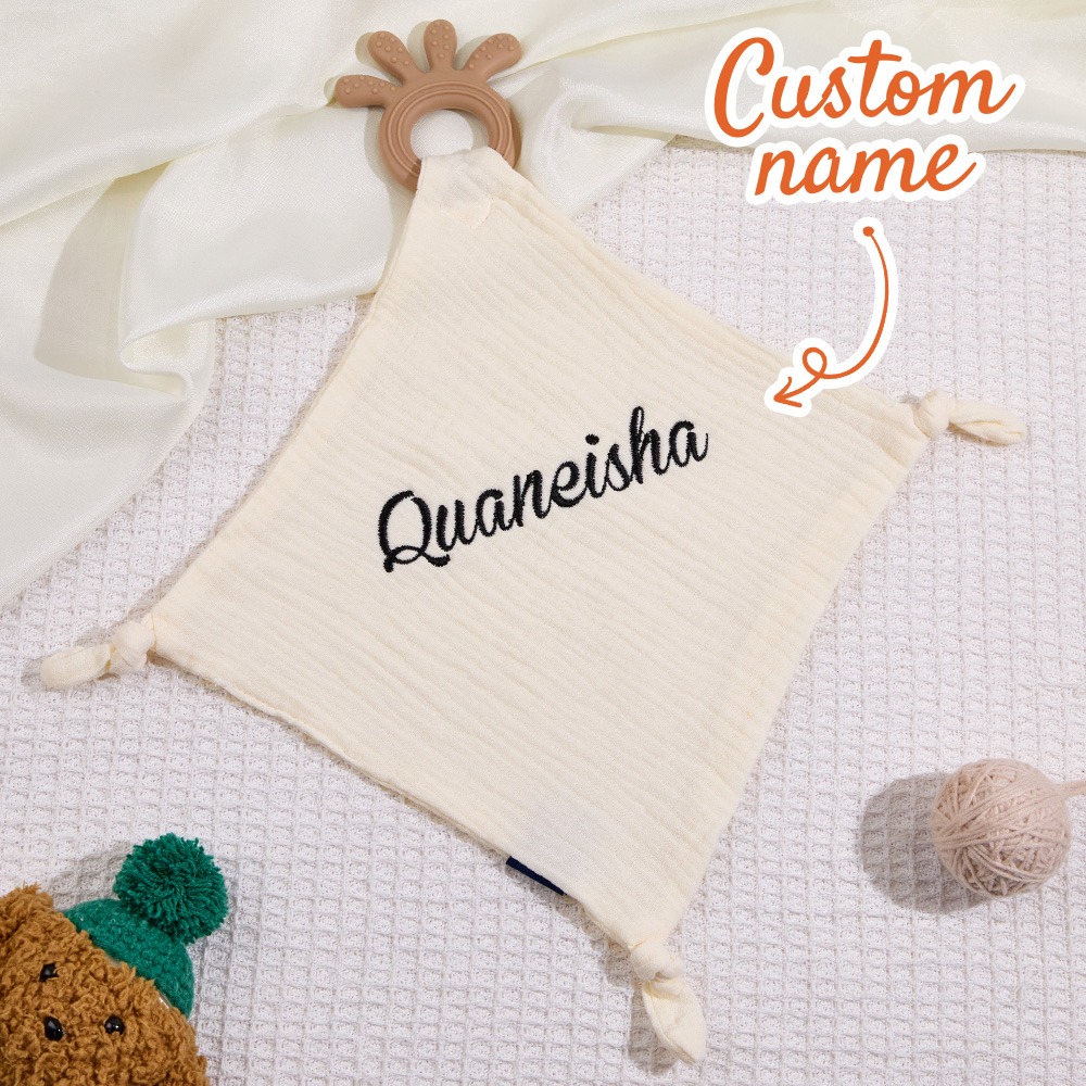 Personalized Soothe Towel Bibs Soft Sleeping Towel with Embroidered Name Gift for Baby