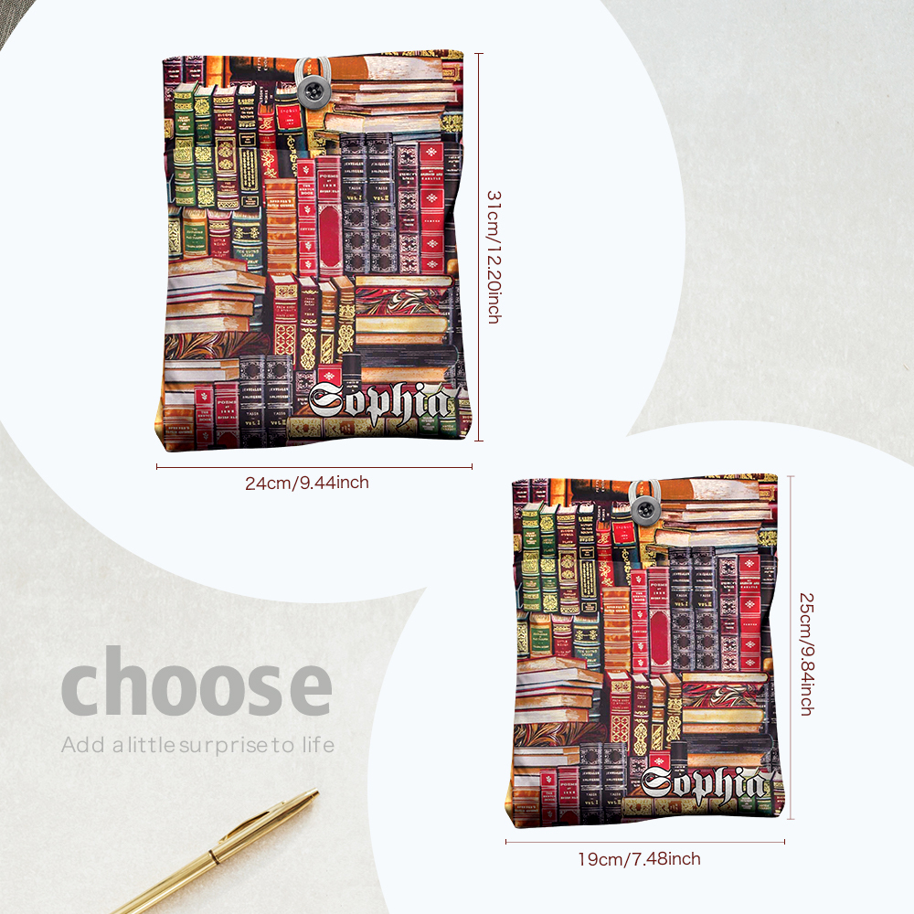 Personalized Book Cover with Pocket Book Cover Protector Gift for Book Lover