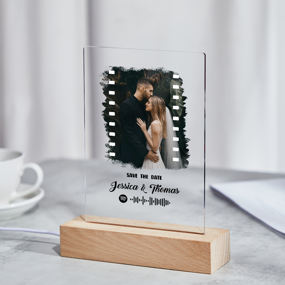 Custom Photo Music Plaque Personalized Glass Keychain Gift Foe Lover