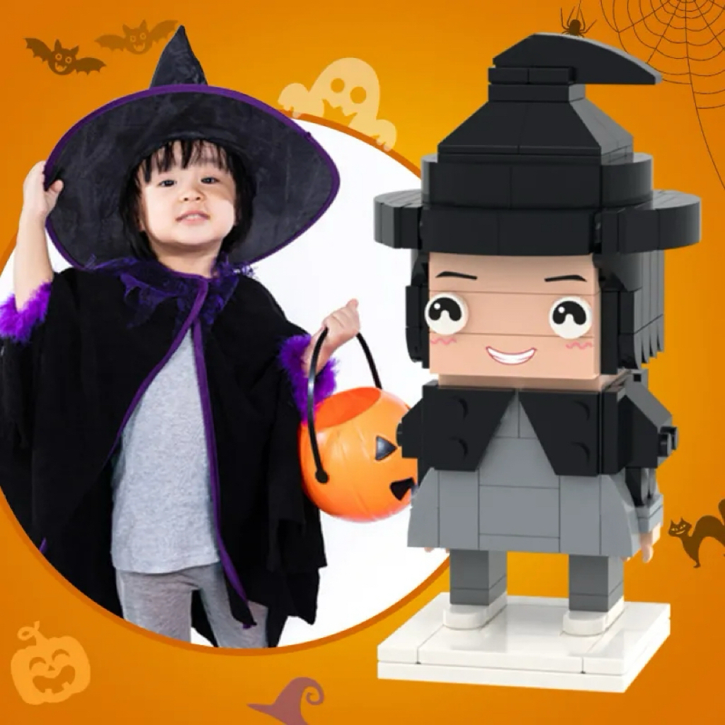 Full Body Custom 1 Person Brick Figures Small Particle Block Little Wizard Brick Figures Halloween Gifts