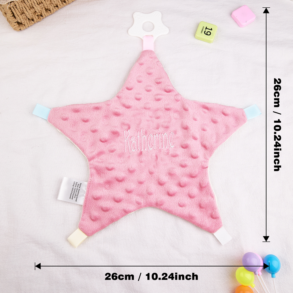 Personalized Baby Soothing Towel Soft Sleeping Star Towel with Embroidered Name Gift for Baby