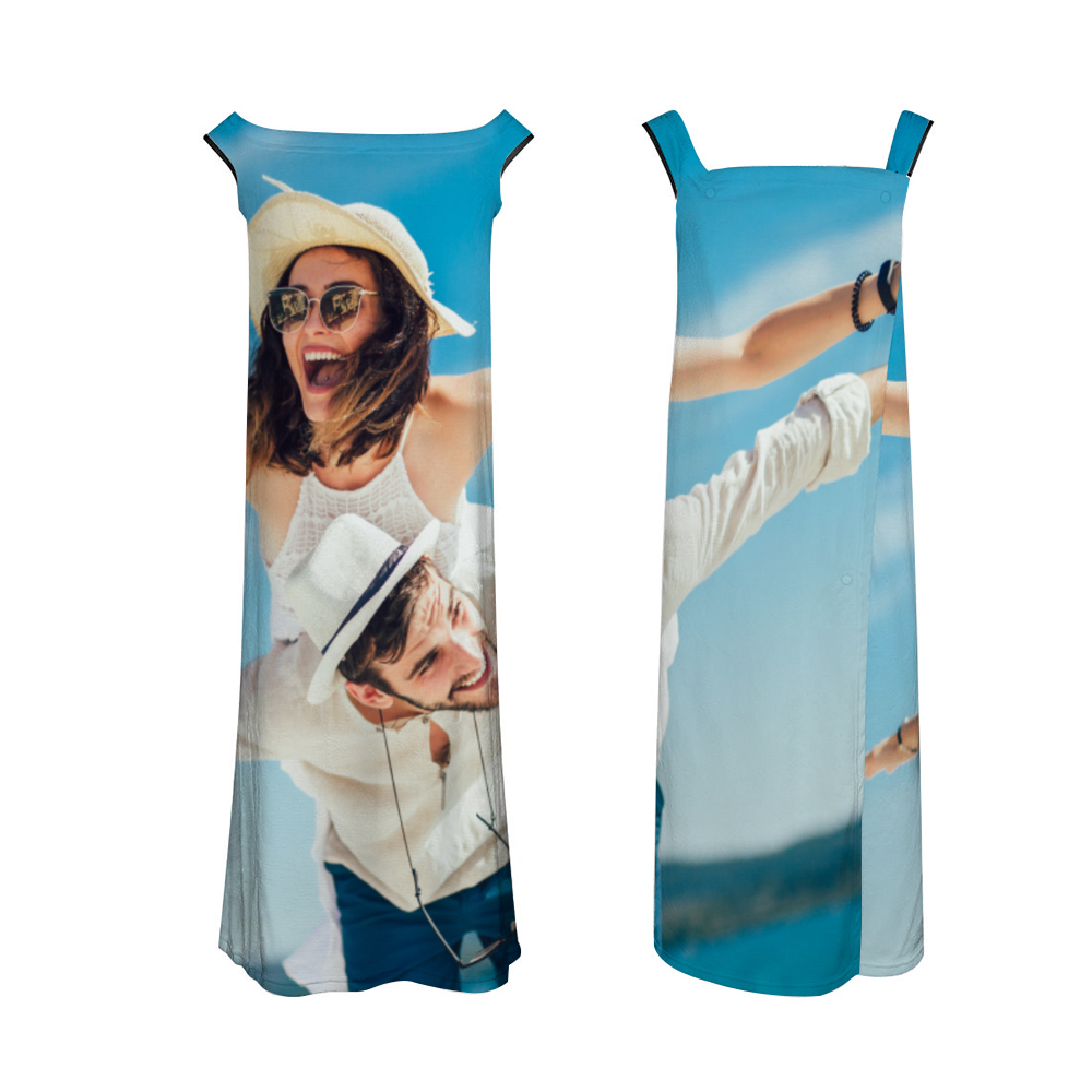Custom Bath Wrap Towel Personalized Bathrobe Wearable Bath Dress