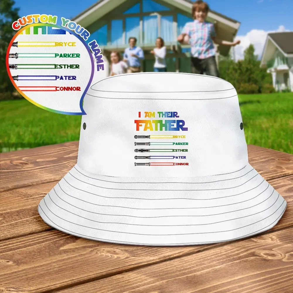 Custom Bucket Hat Light Saber I Am Their Father Bucket Hat Gifts for Father