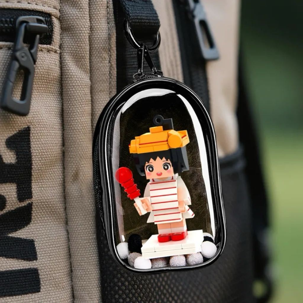 Personalized Mini Brick Figure with Cute Bag Charm Fully Body 1 People Mini Brick Figure Keychain