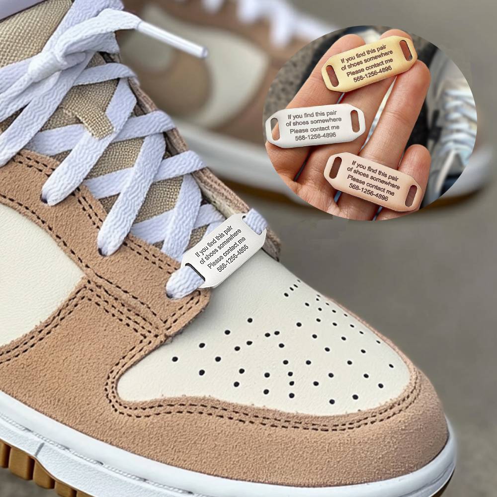 Personalized Shoe Tag ID with Engraved Text Stainless Steel Shoe Tag ID Gift for Runners Cyclists