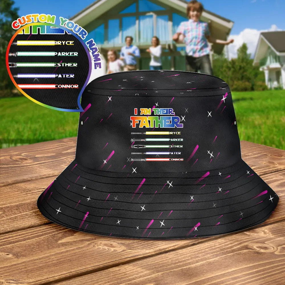 Custom Bucket Hat Light Saber I Am Their Father Bucket Hat Gifts for Father
