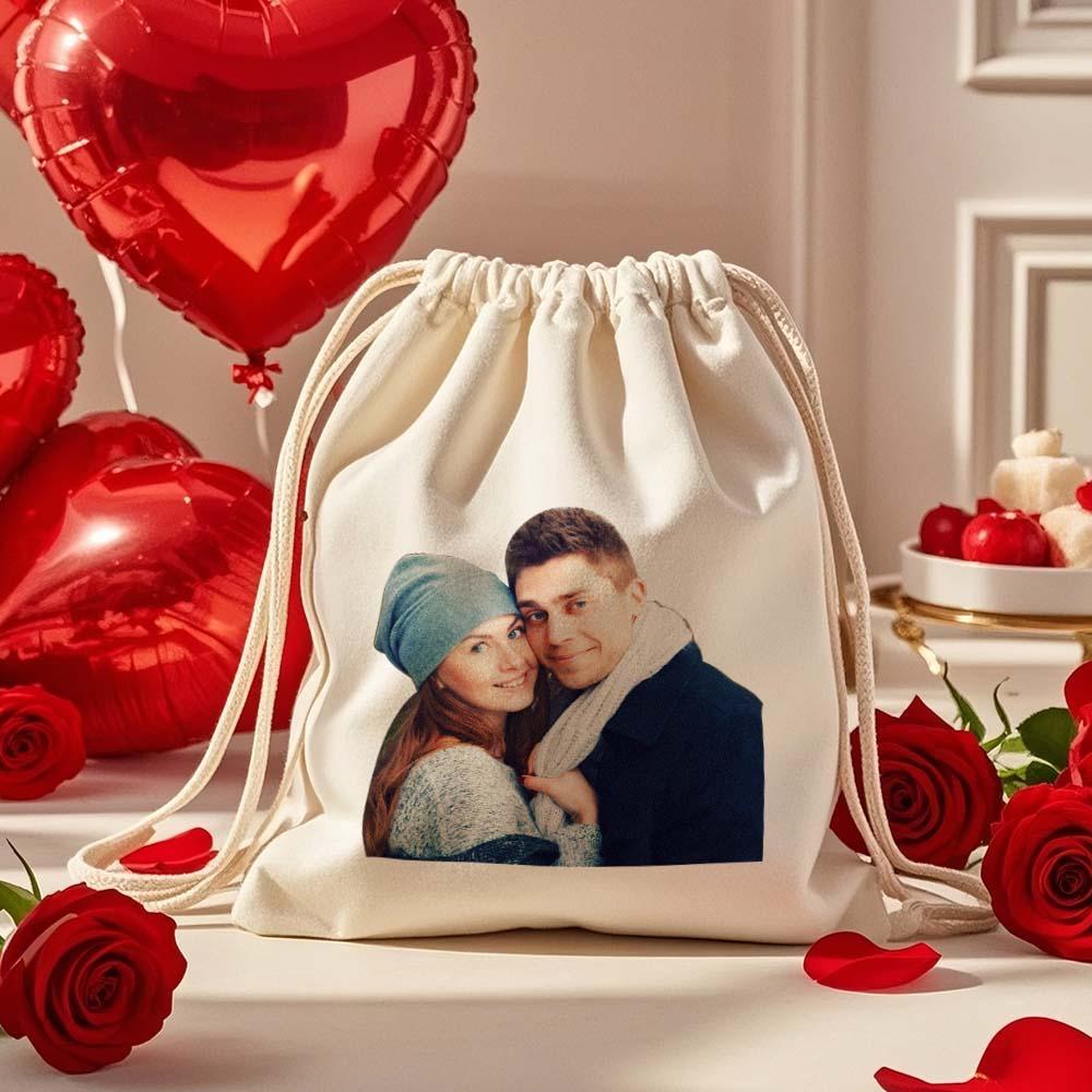 Custom Photo Drawstring Canvas Bag – Personalized Travel Organizer