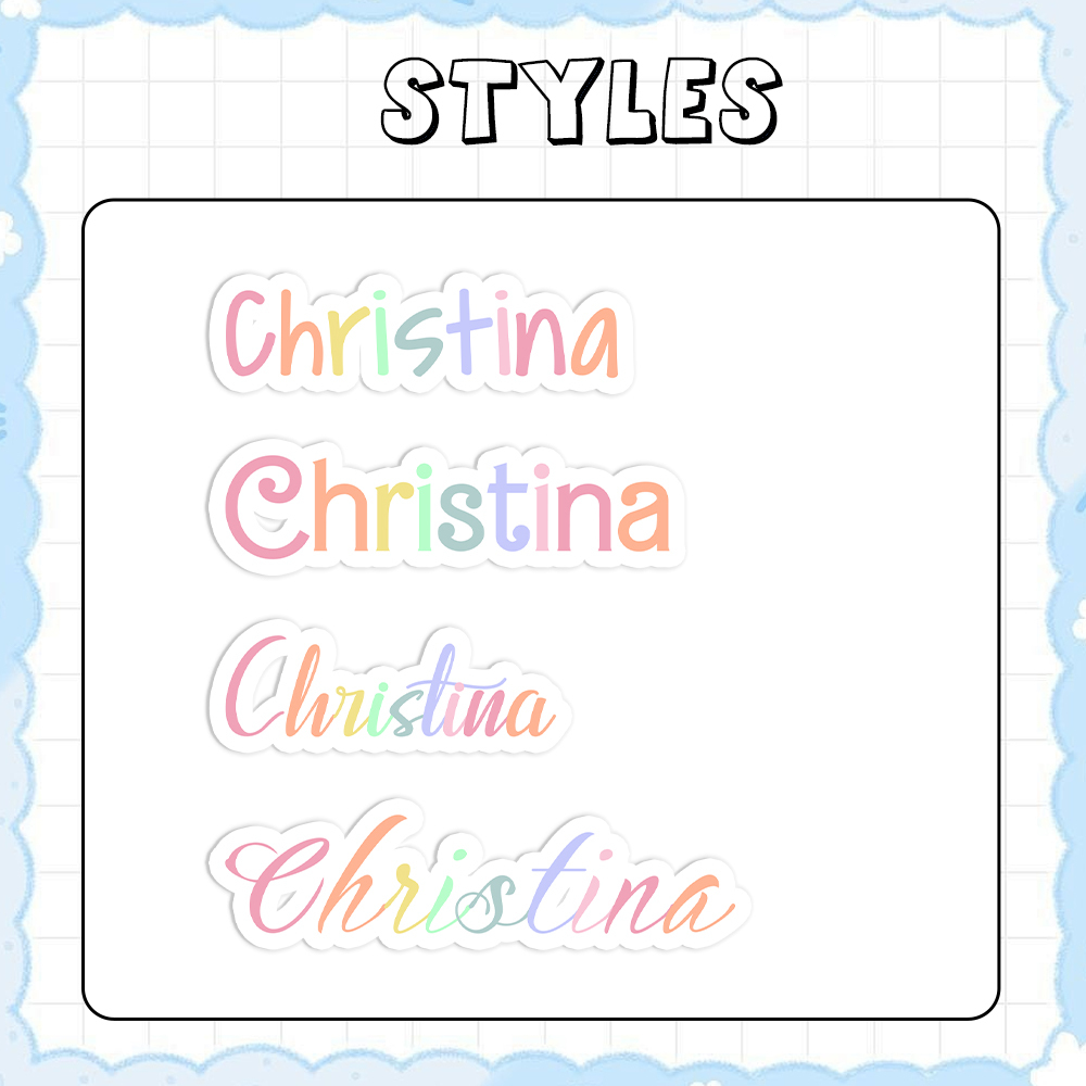 Custom Name Colorful Art Font Stickers Personalized Text Stickers for Stationery & School Supplies