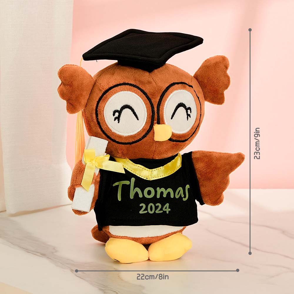 Personalized Owl Toy with Your Name and Graduation Date Celebrate Graduation Gifts