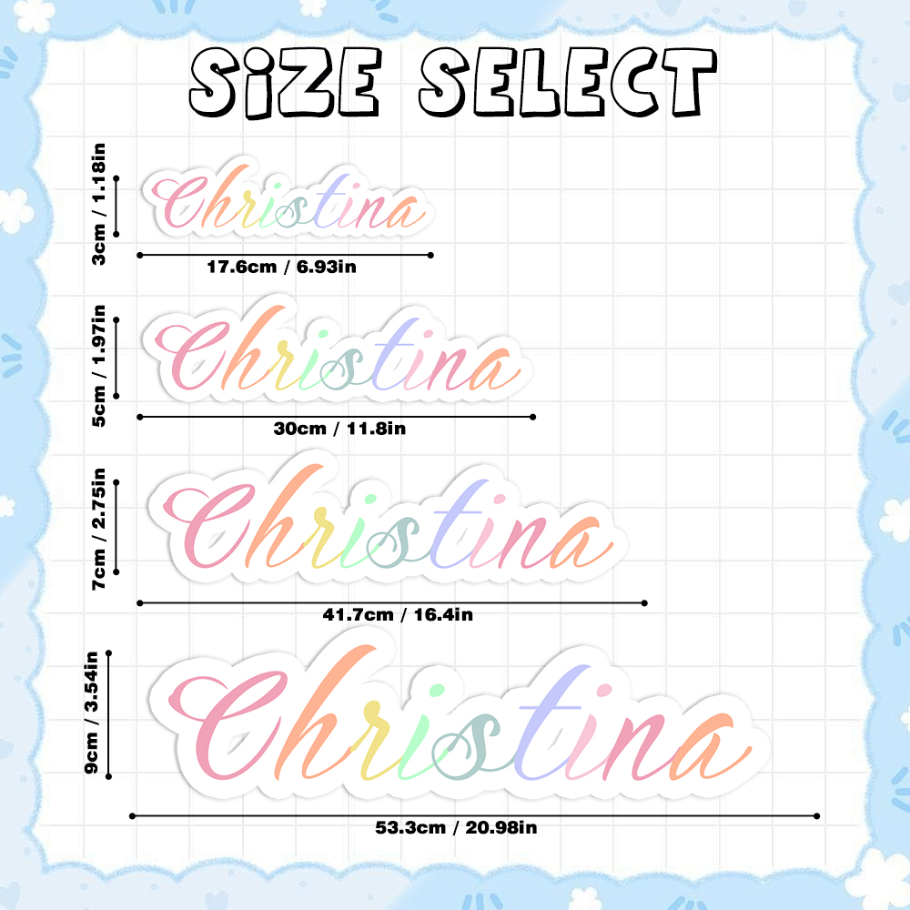 Custom Name Colorful Art Font Stickers Personalized Text Stickers for Stationery & School Supplies