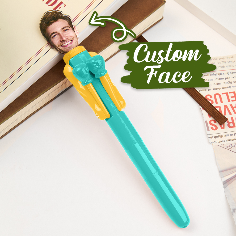 Personalized Boxing Pen with Face Creative Interactive Stress Relief Pen Funny Gift for Kids