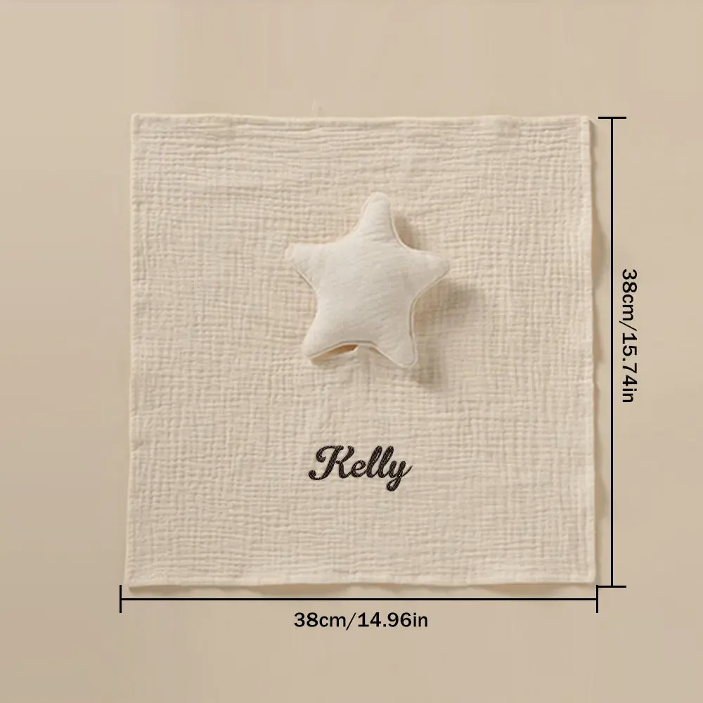 Personalized Soothe Towel Bibs Star Soft Sleeping Towel with Embroidered Name Gift for Baby