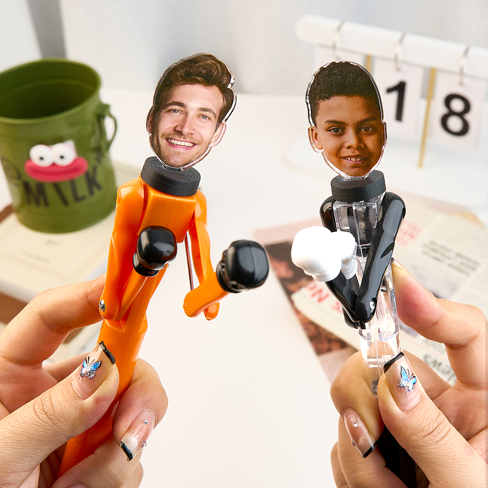Personalized Boxing Pen with Face Creative Interactive Stress Relief Pen Funny Gift for Kids