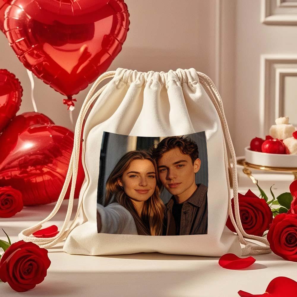 Custom Photo Drawstring Canvas Bag – Perfect for Travel & Daily Storage