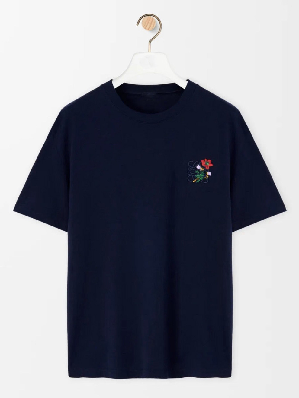 Floral Embroidered Crew Neck T-Shirt -- Luxury Feel