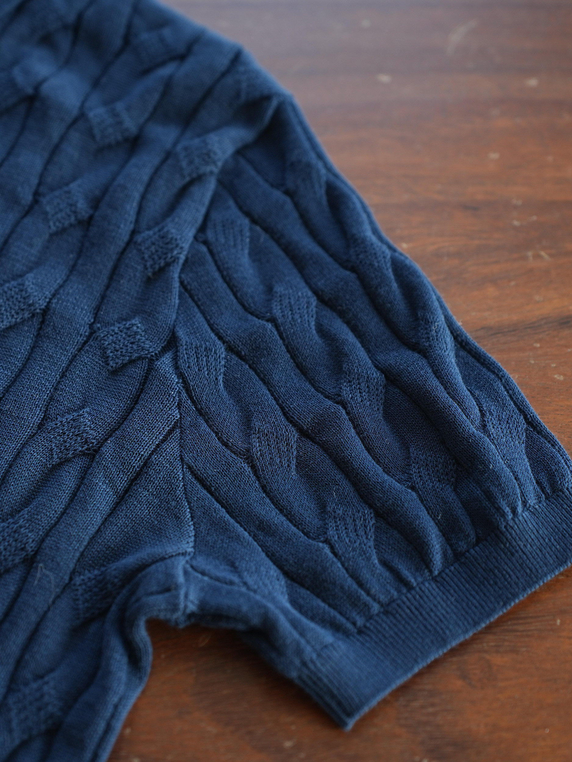 Men’s Short Sleeve Cable Knit Polo Shirt – Bear Print