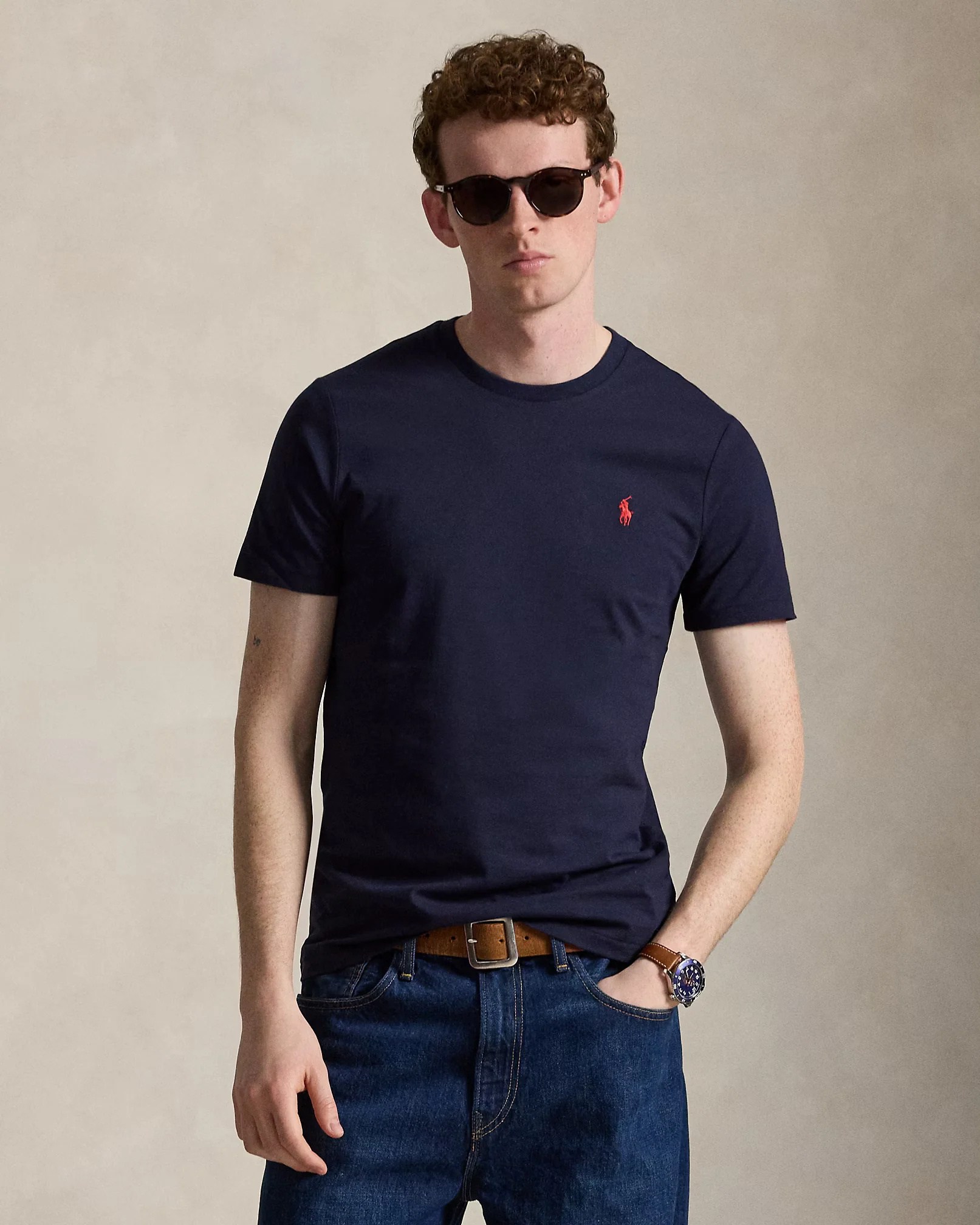 Custom Slim Fit Jersey Crewneck T-Shirt Save to Wishlist Polo Ralph Lauren
