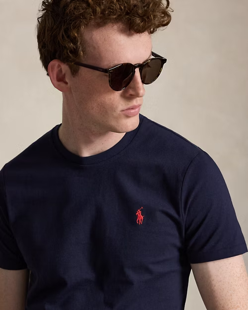 Custom Slim Fit Jersey Crewneck T-Shirt Save to Wishlist Polo Ralph Lauren