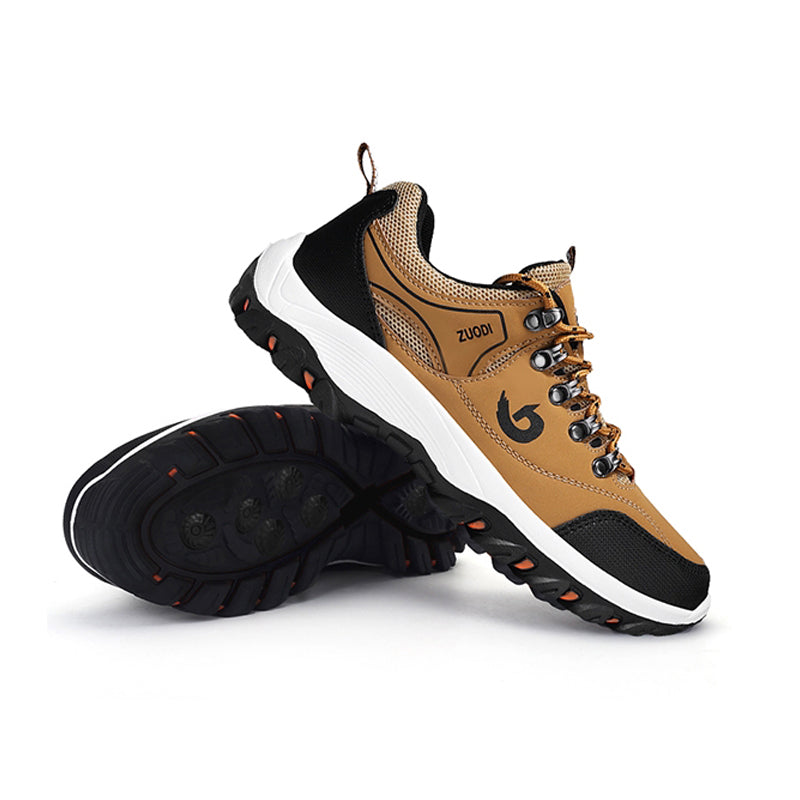 Men's Waterproof Puncture-Resistant Round-Toe Orthopedic Walking Hiking Shoes