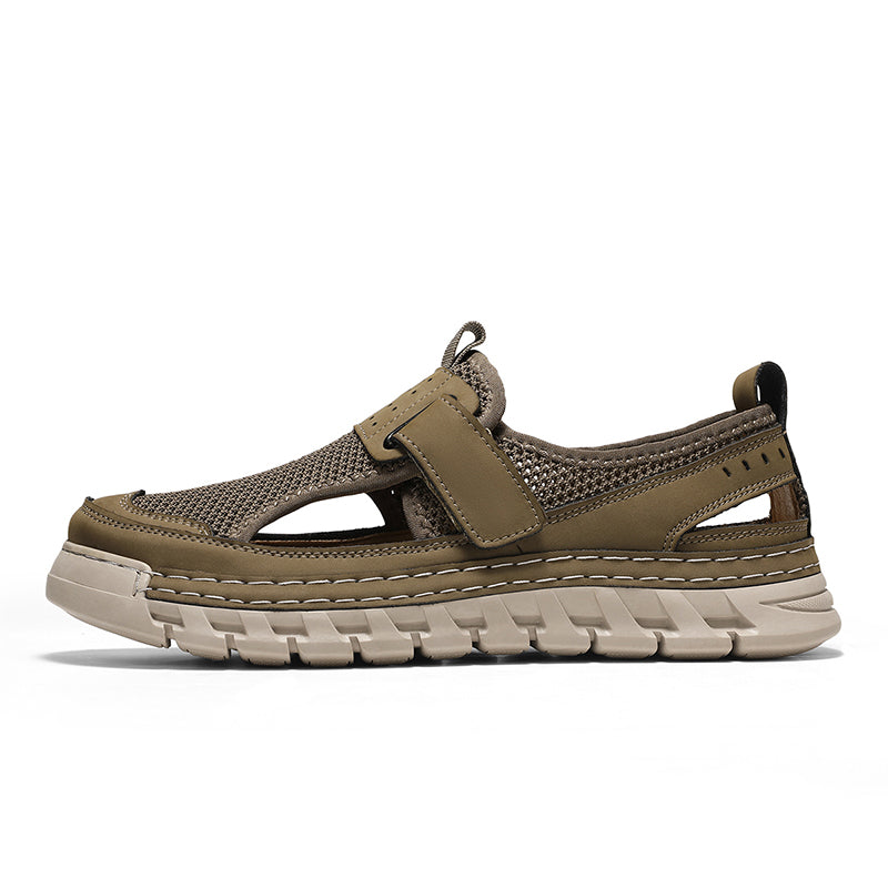 (⏳49% OFF)Men's Mesh Fisherman Sandals – Hook & Loop, Non-Slip for Wading & Fishing