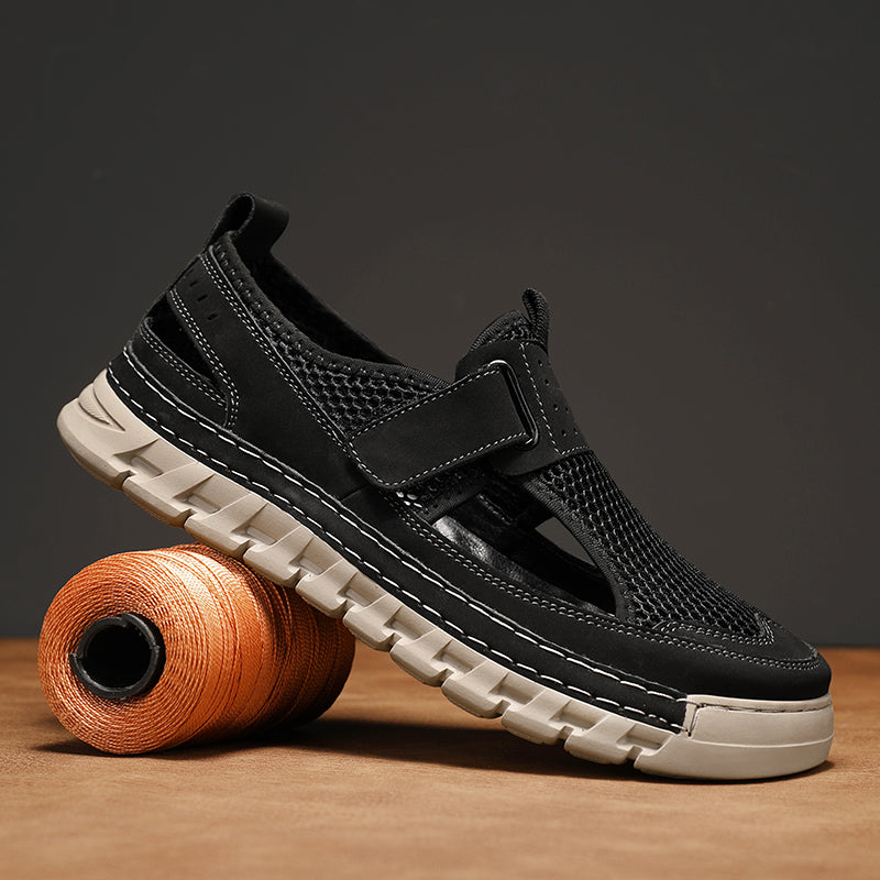 (⏳49% OFF)Men's Mesh Fisherman Sandals – Hook & Loop, Non-Slip for Wading & Fishing