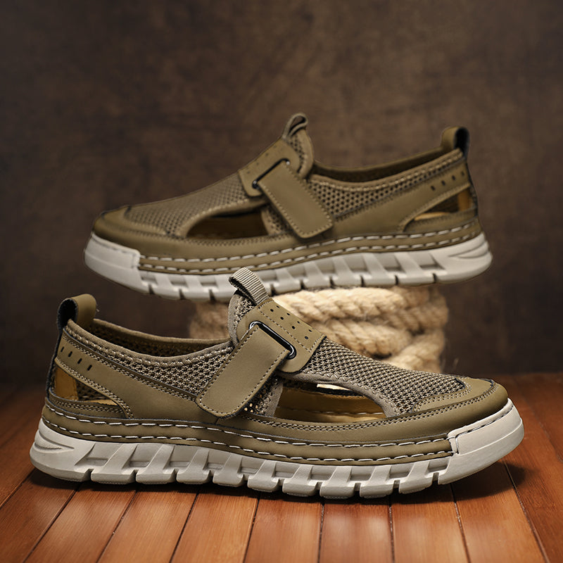 (⏳49% OFF)Men's Mesh Fisherman Sandals – Hook & Loop, Non-Slip for Wading & Fishing