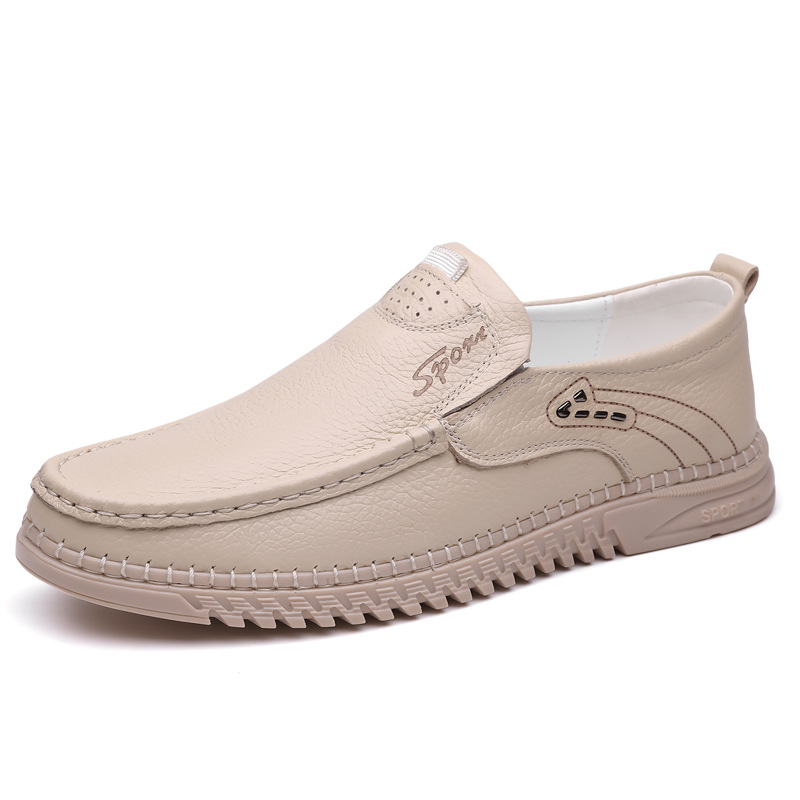 Slip-On Genuine Leather Loafers: Breathable Soft Calfskin, Cloud Cushion Sole for Driving & Business Casual-SCSLUXE