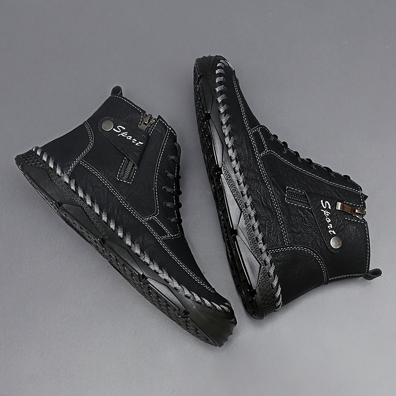 (⏰NOW ON:49% OFF Sale! 🔥)Men’s Leather Work & Motorcycle Chukka Boots – Durable, Lightweight, Non-Slip Sole with Ankle Support for Long Rides & Long Days-SCSLUXE