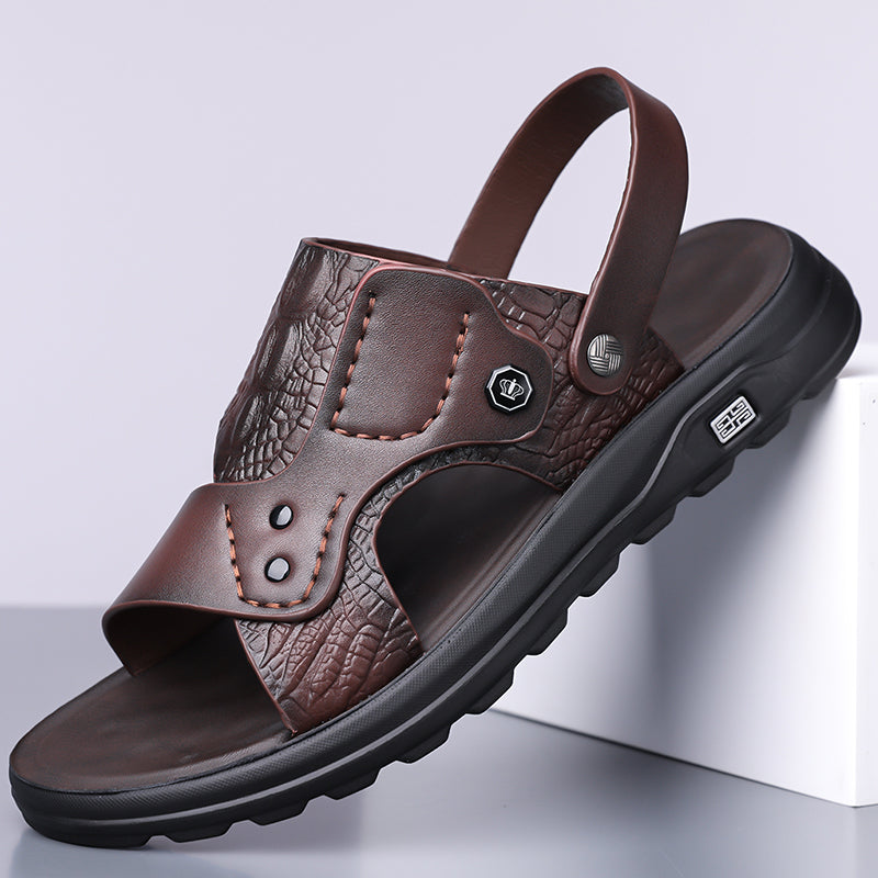 (⏰Limited Time Sale 49% OFF 🔥)Premium Leather Men’s Vintage Sandals – Open-Toe Design, Breathable & Lightweight, Durable Anti-Slip Sole, All-Day Comfort for Walking, Vacation, and Daily Wear-SCSLUXE