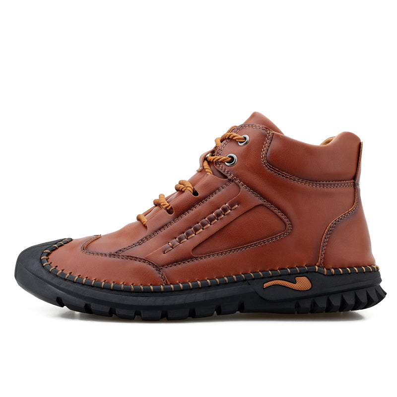 (⏰Limited Time Sale 70% OFF 🔥)Men’s Genuine Leather Hiking Boots Outdoor Casual Shoes Durable Hand-Stitched Wide Toe Work Ankle Support Walking Sneakers-SCSLUXE